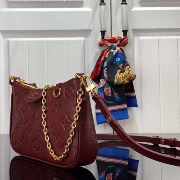 Louis Vuitton LV Women Easy Pouch Wine Red Monogram Empreinte Embossed Grained Cowhide Leather - Image 5