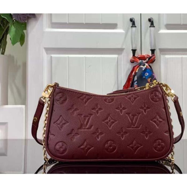 Louis Vuitton LV Women Easy Pouch Wine Red Monogram Empreinte Embossed Grained Cowhide Leather - Image 4