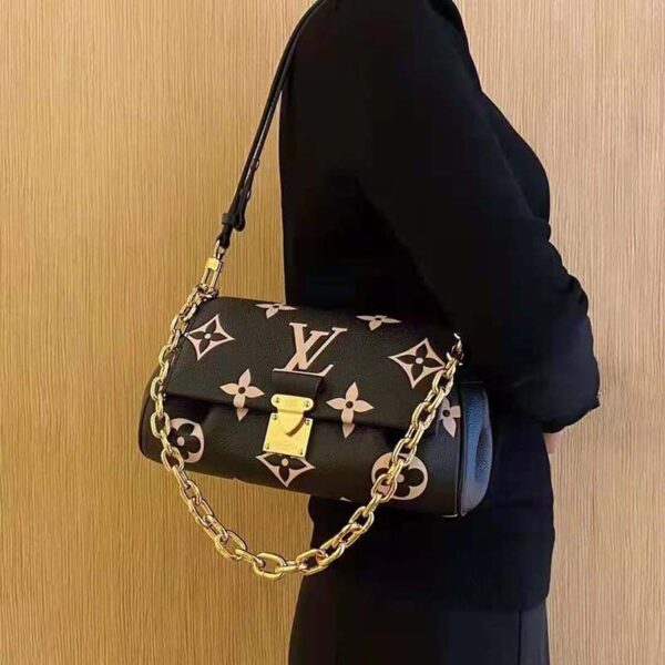 Louis Vuitton LV Women Favorite Tourterelle Black Beige Monogram Empreinte Embossed Supple Grained Cowhide - Image 14