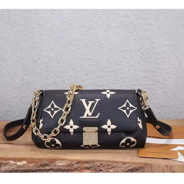 Louis Vuitton LV Women Favorite Tourterelle Black Beige Monogram Empreinte Embossed Supple Grained Cowhide - Image 2
