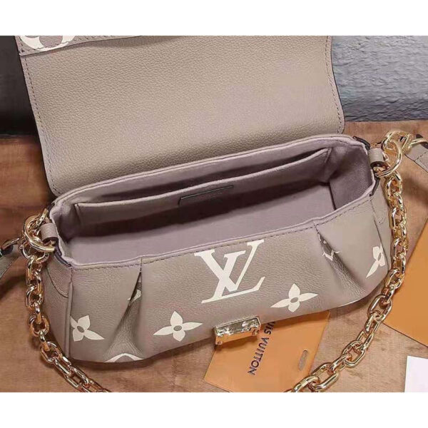 Louis Vuitton LV Women Favorite Tourterelle Gray Cream Monogram Empreinte Embossed Supple Grained Cowhide - Image 6