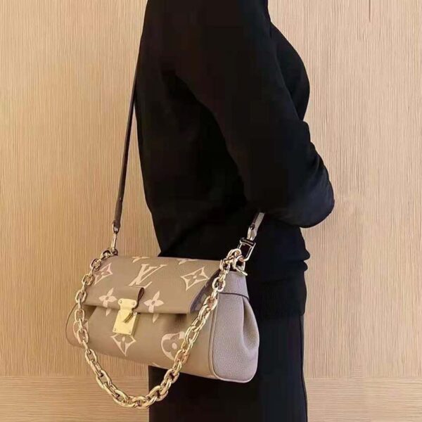 Louis Vuitton LV Women Favorite Tourterelle Gray Cream Monogram Empreinte Embossed Supple Grained Cowhide - Image 12