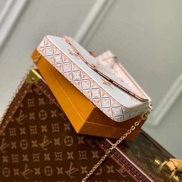 Louis Vuitton LV Women Félicie Pochette Beige Monogram Coated Canvas Microfiber Lining - Image 4
