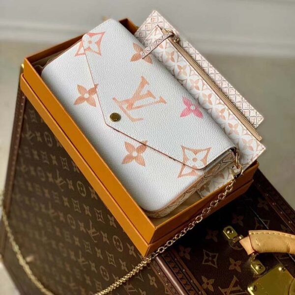 Louis Vuitton LV Women Félicie Pochette Beige Monogram Coated Canvas Microfiber Lining - Image 2