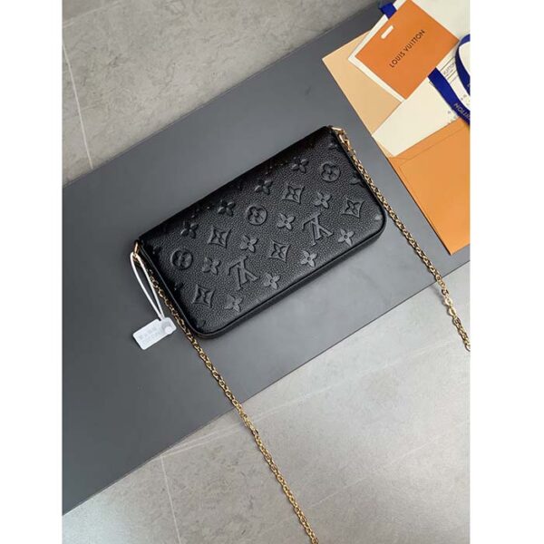 Louis Vuitton LV Women Félicie Pochette Black Monogram Empreinte Embossed Supple Grained Cowhide - Image 3