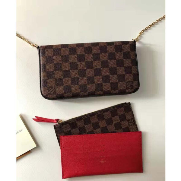 Louis Vuitton LV Women Félicie Pochette Brown Damier Ebene Coated Canvas - Image 3