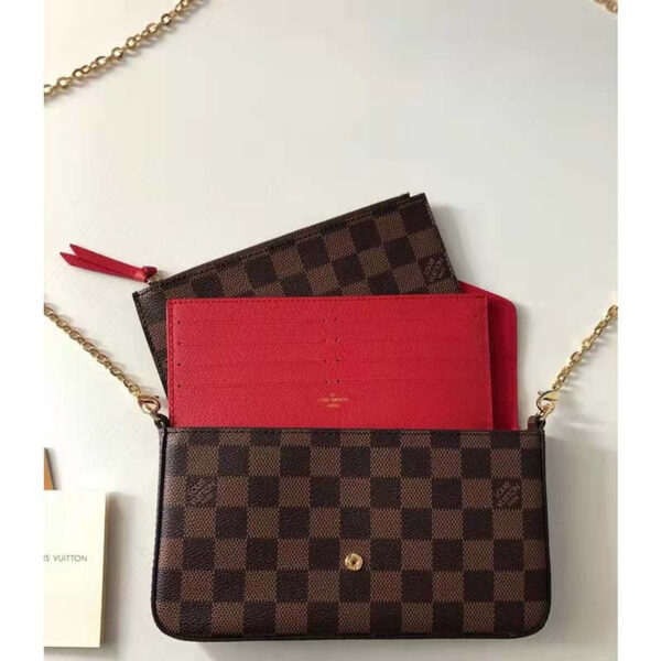 Louis Vuitton LV Women Félicie Pochette Brown Damier Ebene Coated Canvas - Image 4