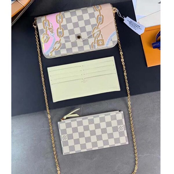 Louis Vuitton LV Women Félicie Pochette Damier Azur Coated Canvas Cotton - Image 4