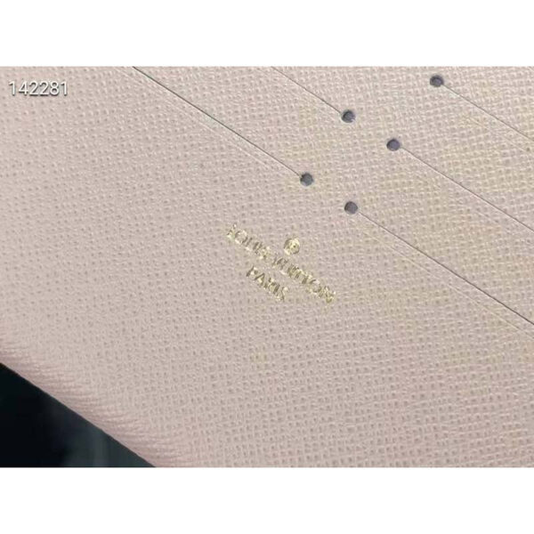 Louis Vuitton LV Women Félicie Pochette Damier Ebene Coated Canvas Pink Monogram Flowers - Image 9