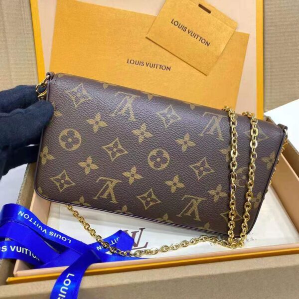 Louis Vuitton LV Women Félicie Pochette Fuchsia Pink Monogram Coated Canvas - Image 4