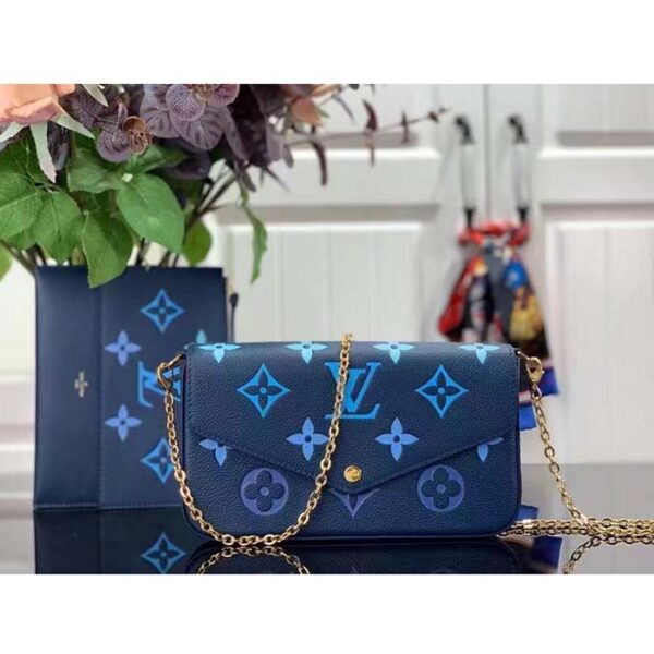 Louis Vuitton LV Women Félicie Pochette Gradient Blue Monogram Grained Cowhide Leather - Image 3