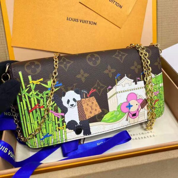 Louis Vuitton LV Women Félicie Pochette Myosotis Blue Monogram Coated Canvas - Image 5