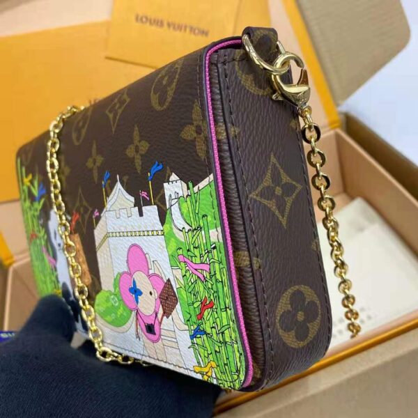Louis Vuitton LV Women Félicie Pochette Myosotis Blue Monogram Coated Canvas - Image 9
