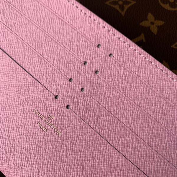 Louis Vuitton LV Women Félicie Pochette Pink Brown Monogram Coated Canvas - Image 9