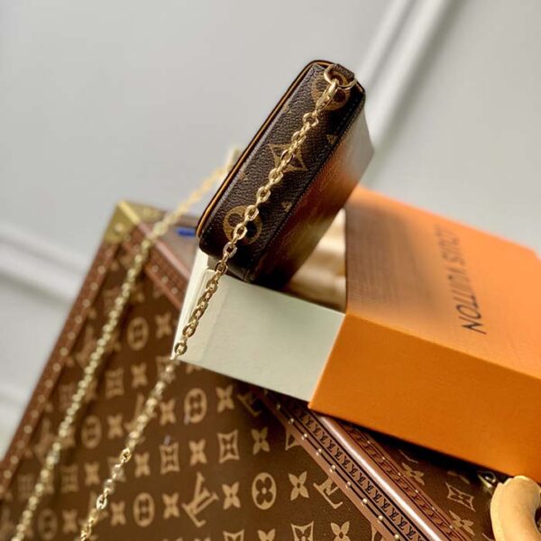 Louis Vuitton LV Women Félicie Pochette Pink Brown Monogram Coated Canvas - Image 5