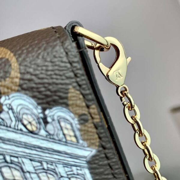 Louis Vuitton LV Women Félicie Pochette Pink Brown Monogram Coated Canvas - Image 10