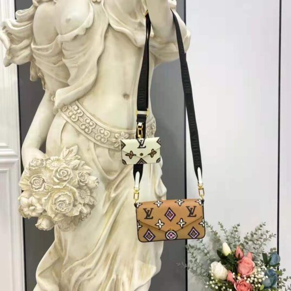 Louis Vuitton LV Women Félicie Strap Go Pochette Arizona Beige Crème Monogram Coated Canvas - Image 4