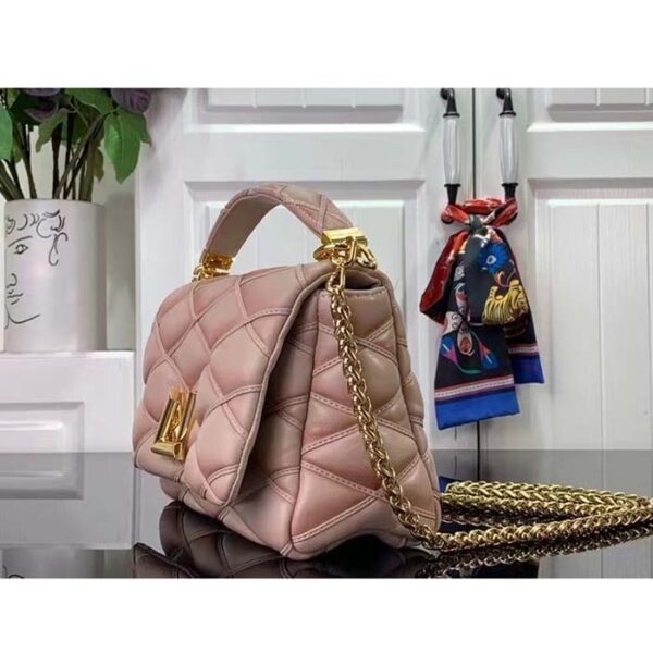 Louis Vuitton LV Women GO-14 MM Beige Pink Lamb Leather Cowhide Leather - Image 4