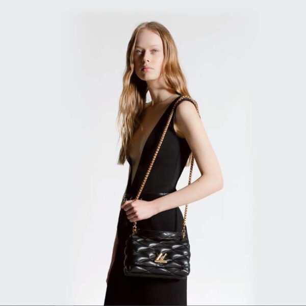 Louis Vuitton LV Women GO-14 MM Black Lamb Leather Cowhide Leather - Image 11