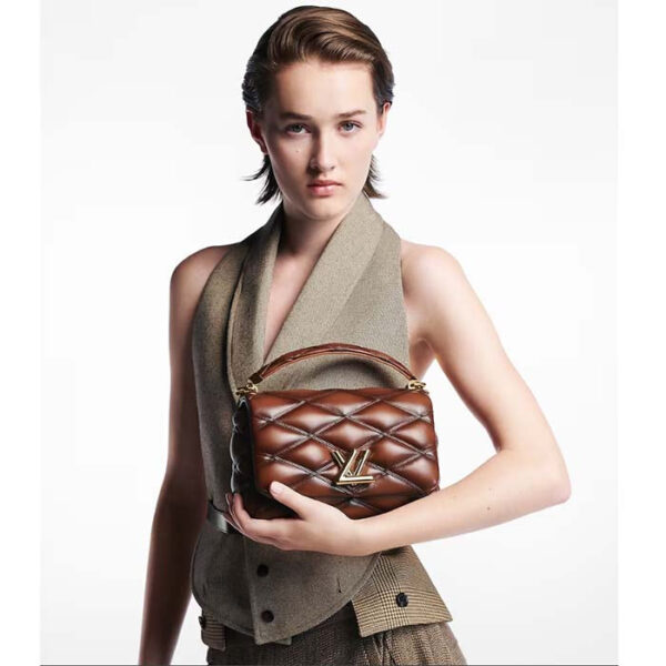 Louis Vuitton LV Women GO-14 MM Smoked Tan Lamb Leather Cowhide Leather - Image 9