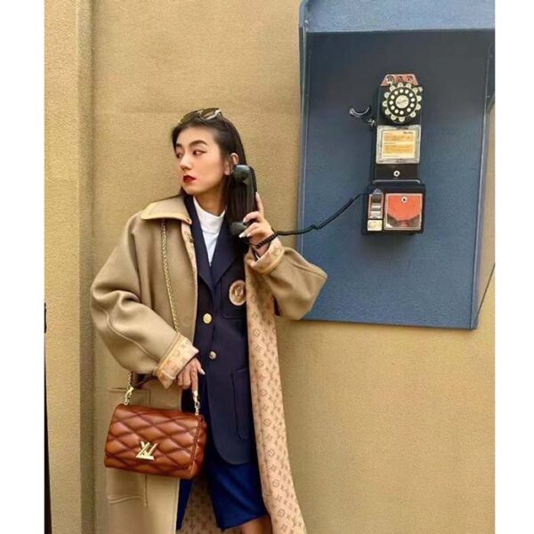 Louis Vuitton LV Women GO-14 MM Smoked Tan Lamb Leather Cowhide Leather - Image 4