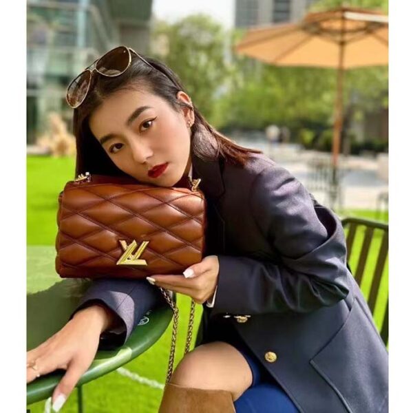 Louis Vuitton LV Women GO-14 MM Smoked Tan Lamb Leather Cowhide Leather - Image 2