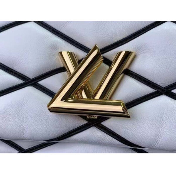 Louis Vuitton LV Women GO-14 MM White Black Lamb Leather Cowhide Leather - Image 7