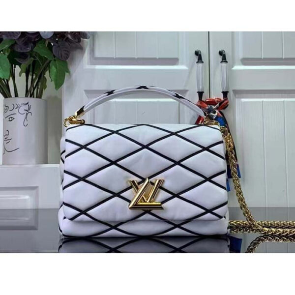 Louis Vuitton LV Women GO-14 MM White Black Lamb Leather Cowhide Leather - Image 2