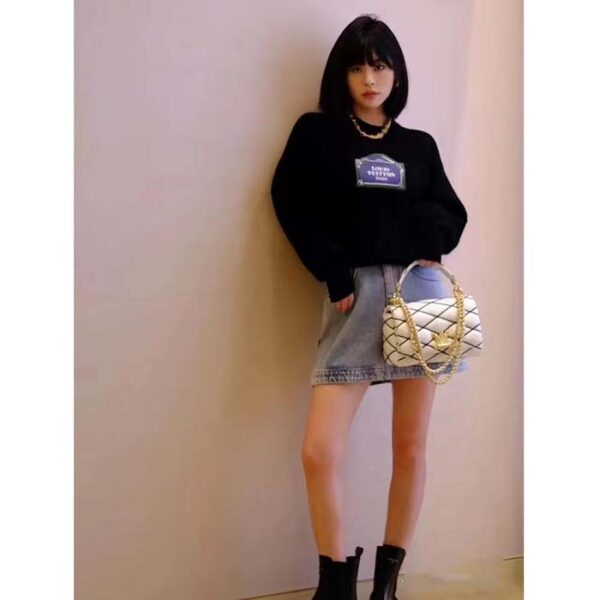 Louis Vuitton LV Women GO-14 MM White Black Lamb Leather Cowhide Leather - Image 15