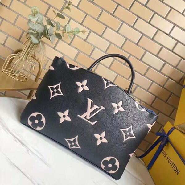 Louis Vuitton LV Women Grand Palais Tote Bag Black Monogram Embossed Grained Cowhide - Image 2