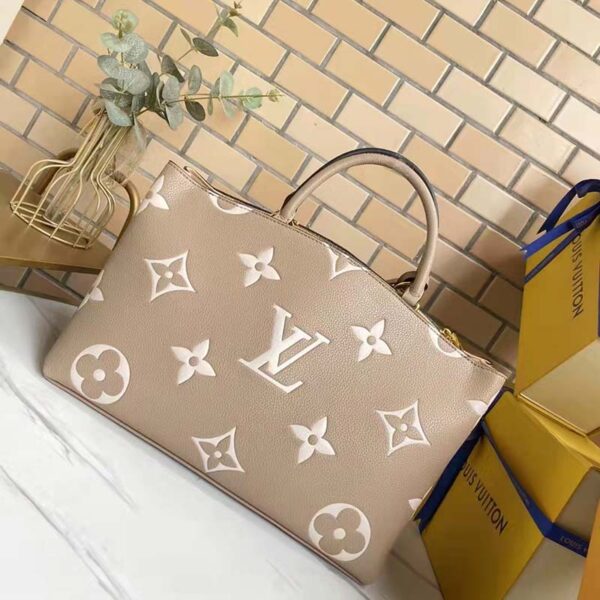 Louis Vuitton LV Women Grand Palais Tote Bag Dove Monogram Embossed Grained Cowhide - Image 3