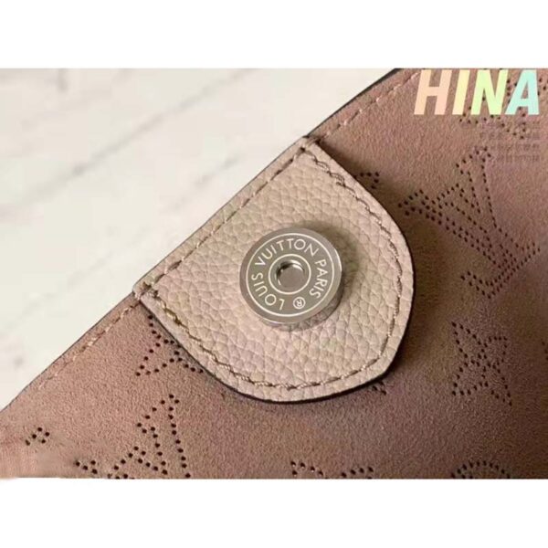 Louis Vuitton LV Women Hina PM Bucket Bag Gray Mahina Perforated Calf - Image 11