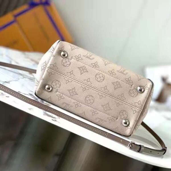 Louis Vuitton LV Women Hina PM Bucket Bag Gray Mahina Perforated Calf - Image 6
