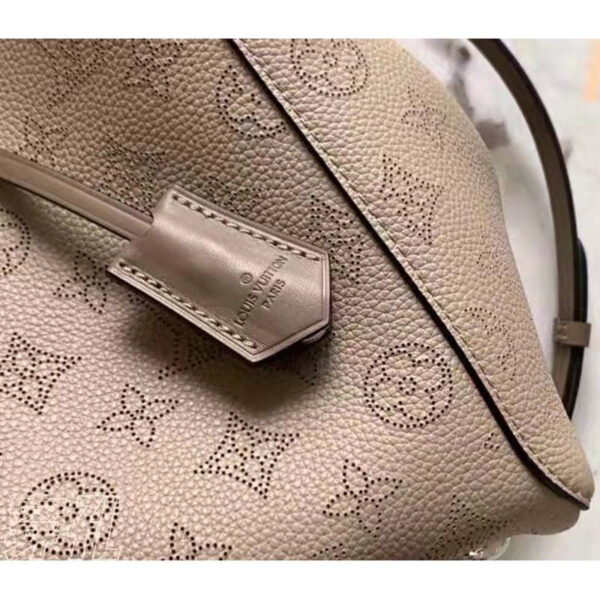 Louis Vuitton LV Women Hina PM Bucket Bag Gray Mahina Perforated Calf - Image 10