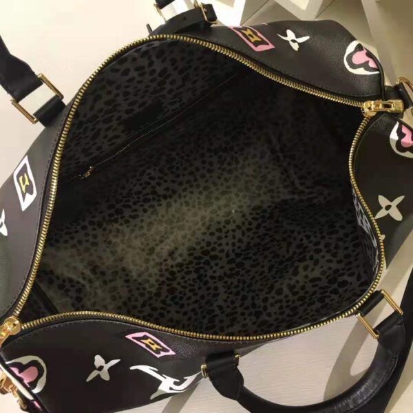 Louis Vuitton LV Women Keepall Bandoulière 45 Bag Black Cabin Size Monogram Coated Canvas - Image 7