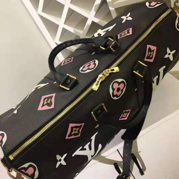 Louis Vuitton LV Women Keepall Bandoulière 45 Bag Black Cabin Size Monogram Coated Canvas - Image 4