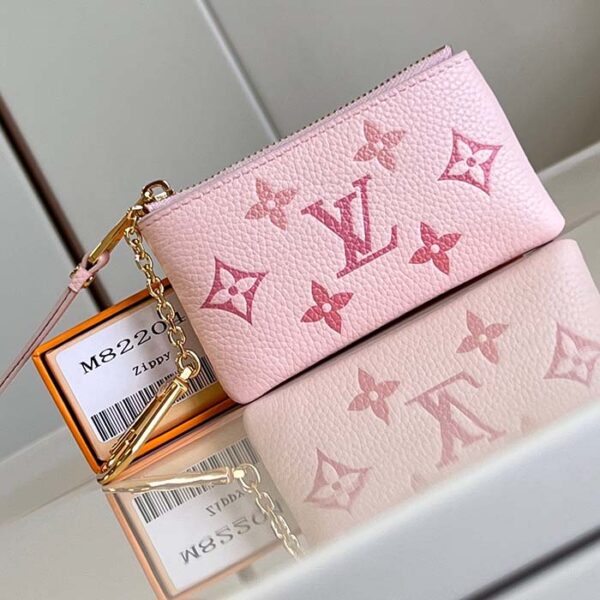 Louis Vuitton LV Women Key Pouch Pink Monogram Empreinte Embossed Supple Grained Cowhide Leather - Image 2