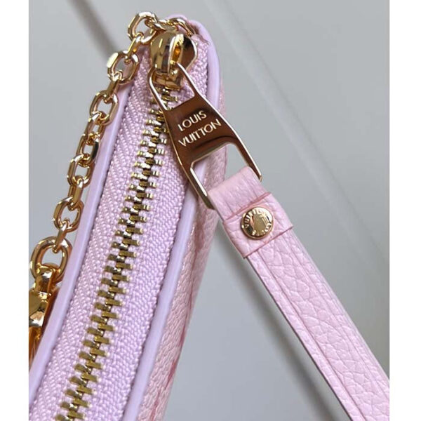 Louis Vuitton LV Women Key Pouch Pink Monogram Empreinte Embossed Supple Grained Cowhide Leather - Image 7