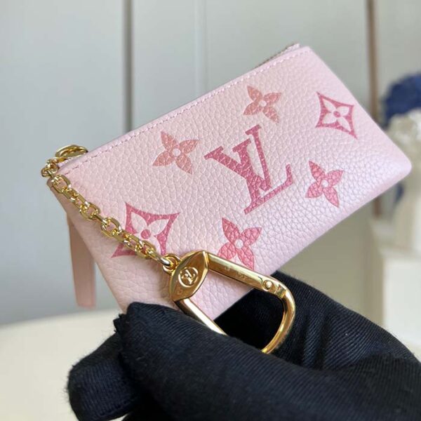 Louis Vuitton LV Women Key Pouch Pink Monogram Empreinte Embossed Supple Grained Cowhide Leather - Image 3