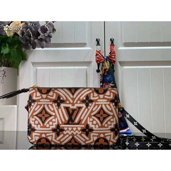 Louis Vuitton LV Women LV Crafty Double Zip Pochette Monogram Coated Canvas - Image 3
