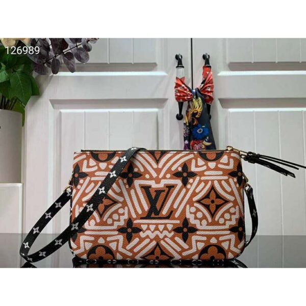 Louis Vuitton LV Women LV Crafty Double Zip Pochette Monogram Coated Canvas - Image 2