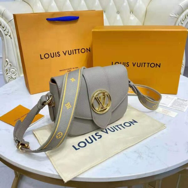 Louis Vuitton LV Women LV Pont 9 Soft MM Gris Taupe Summer Gold Grained Calfskin - Image 7