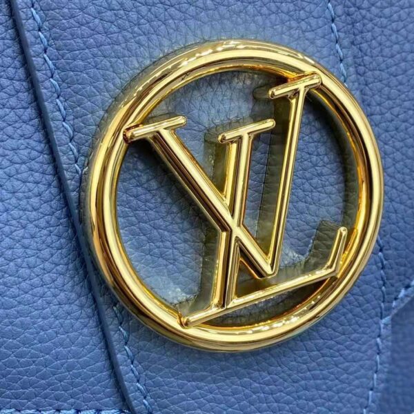 Louis Vuitton LV Women LV Pont 9 Soft MM Handbag Bleu Général Rouge Grained Calfskin - Image 9