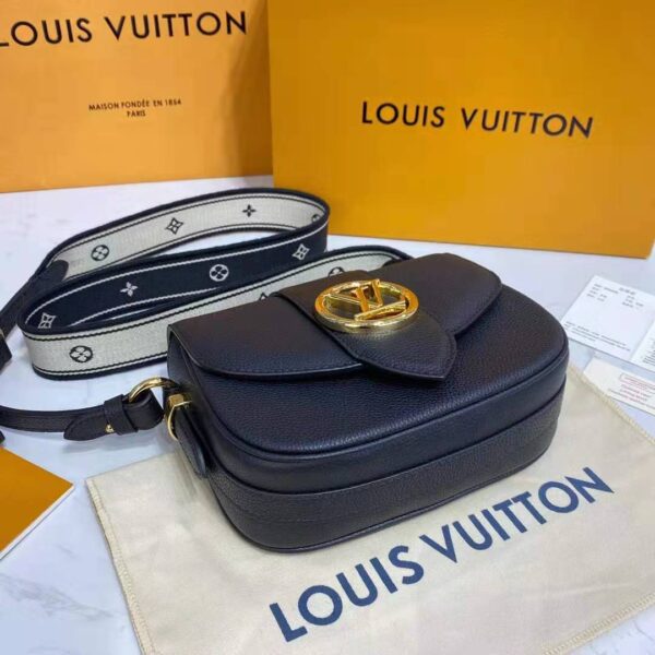 Louis Vuitton LV Women LV Pont 9 Soft MM Noir Crème Grained Calfskin Smooth Cowhide - Image 7