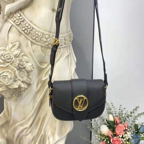 Louis Vuitton LV Women LV Pont 9 Soft MM Noir Crème Grained Calfskin Smooth Cowhide - Image 3