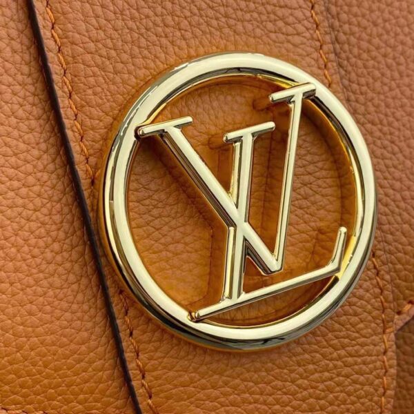 Louis Vuitton LV Women LV Pont 9 Soft MM Sienne Dorée Mocaccino Grained Calfskin Smooth Cowhide - Image 10