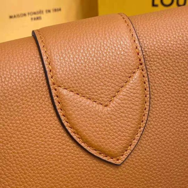 Louis Vuitton LV Women LV Pont 9 Soft MM Sienne Dorée Mocaccino Grained Calfskin Smooth Cowhide - Image 11
