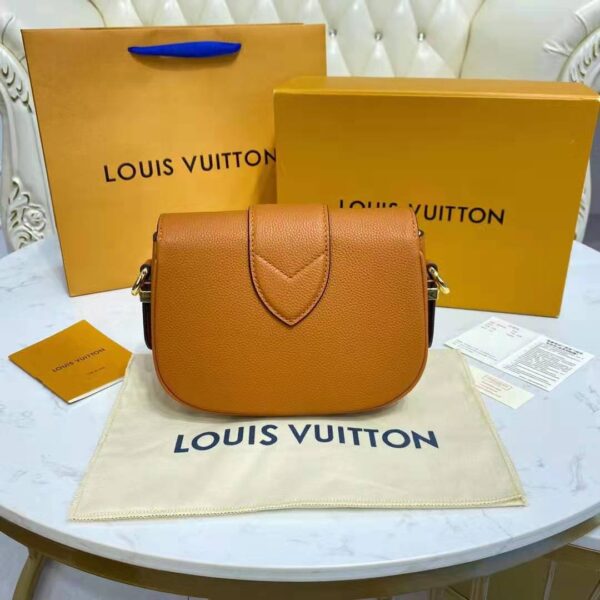 Louis Vuitton LV Women LV Pont 9 Soft MM Sienne Dorée Mocaccino Grained Calfskin Smooth Cowhide - Image 5