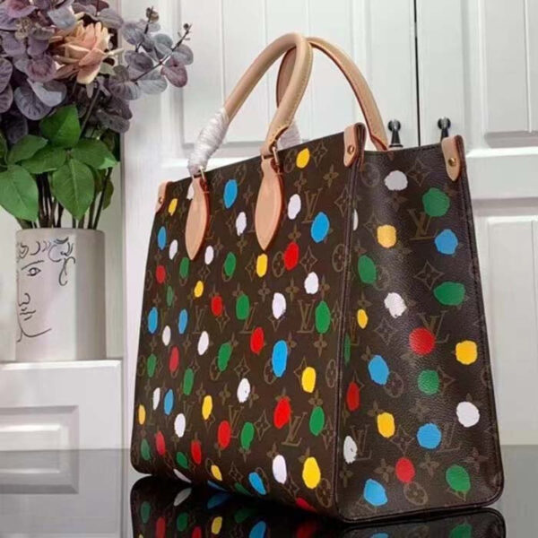 Louis Vuitton LV Women LV x YK OnTheGo MM Monogram Coated Canvas 3D Painted Dots Print - Image 4