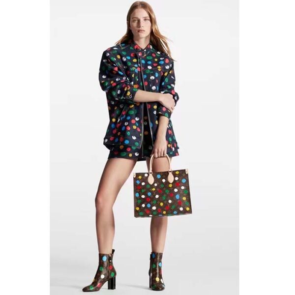 Louis Vuitton LV Women LV x YK OnTheGo MM Monogram Coated Canvas 3D Painted Dots Print - Image 11